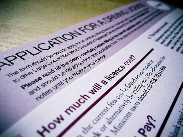 Driving licence application form