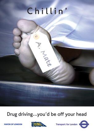 Drug driving awareness chillin poster