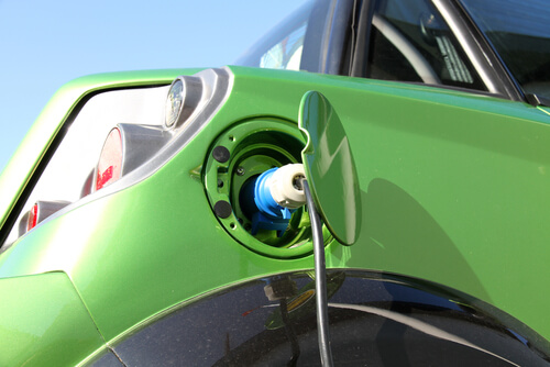 Green electric car charging
