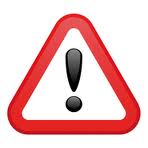 Exclamation mark triangle road sign