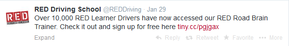 RED driving school twitter screenshot